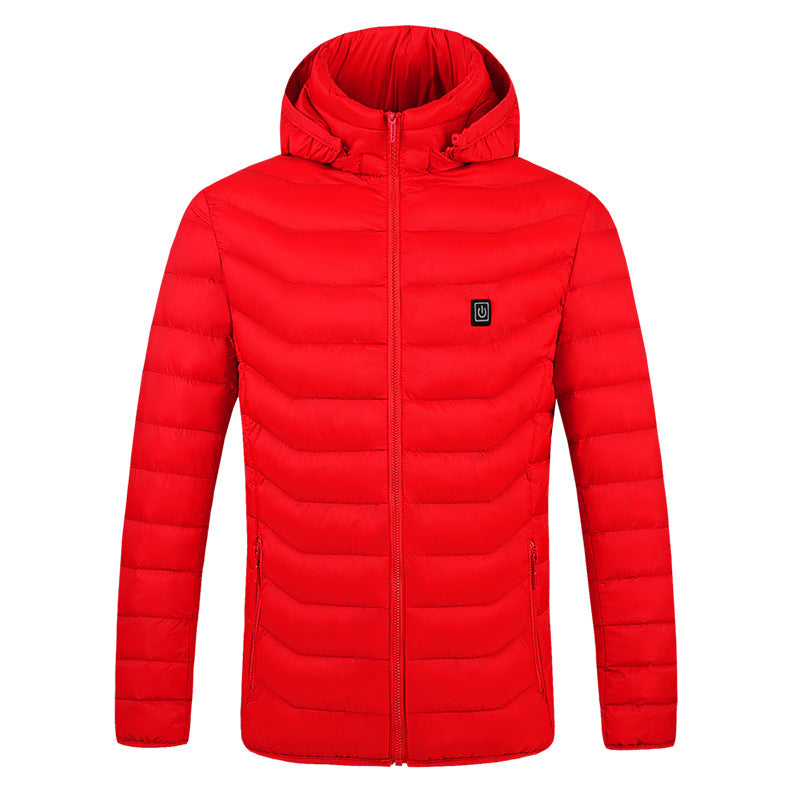 USB Charging Smart Heating Cotton Coat Electric Heating Lightweight Autumn And Winter Clothing Heated Warm Hooded Jacket