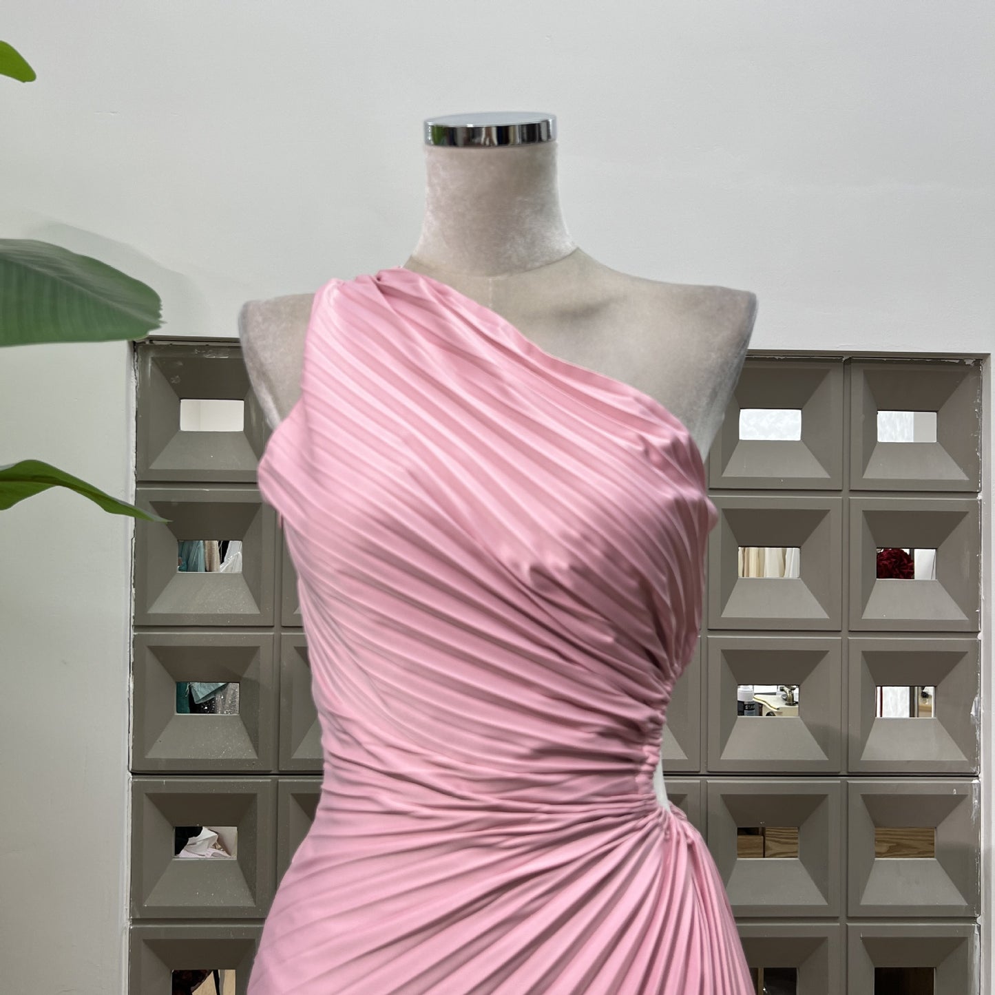 Multi-color Options For Gentle Temperament Pleated Waist, One-shoulder Irregular Skirt, Goddess Elegant Dress In Summer