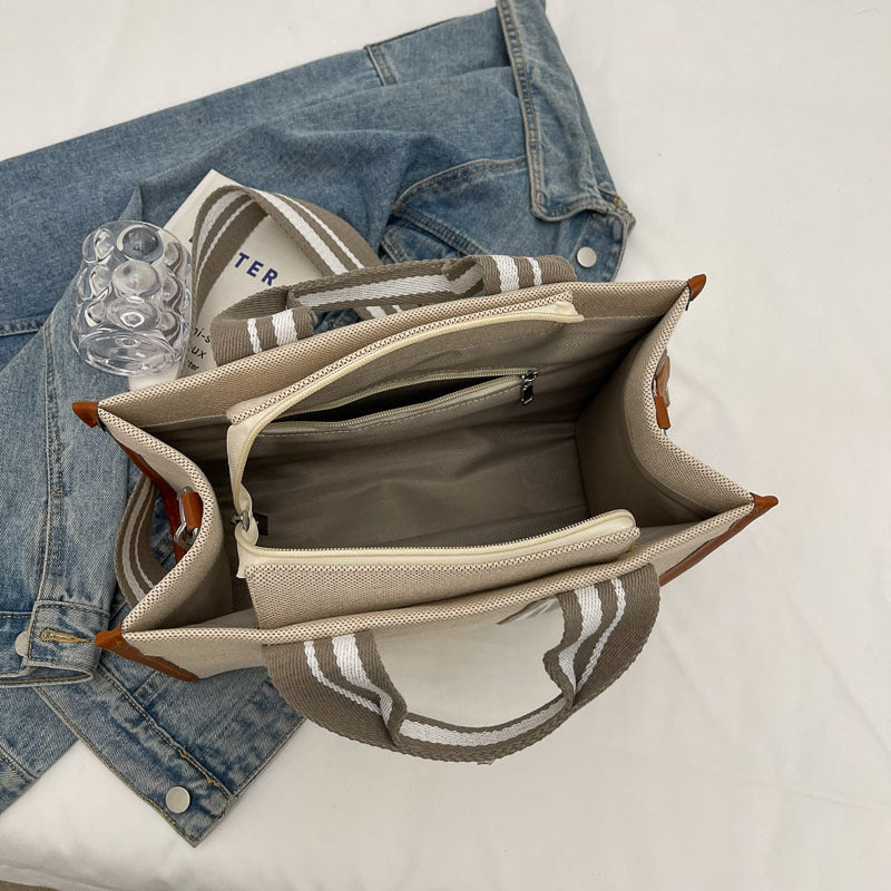 Bag Women's Handbag Contrast Color Crossbody Bag 2024 New Cross-border Fashion Women's Handbag Canvas Bag Women's Fashion