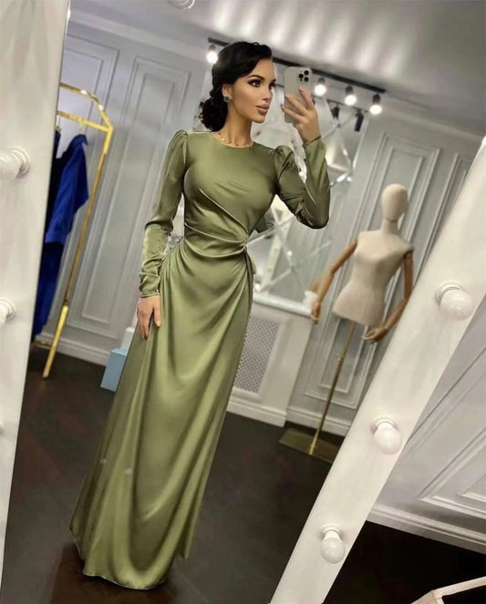 Drape Maxi Silk Dress, Drape Maxi Silk Dress For Special Occasions, Elegant Silk Dress With Side Split