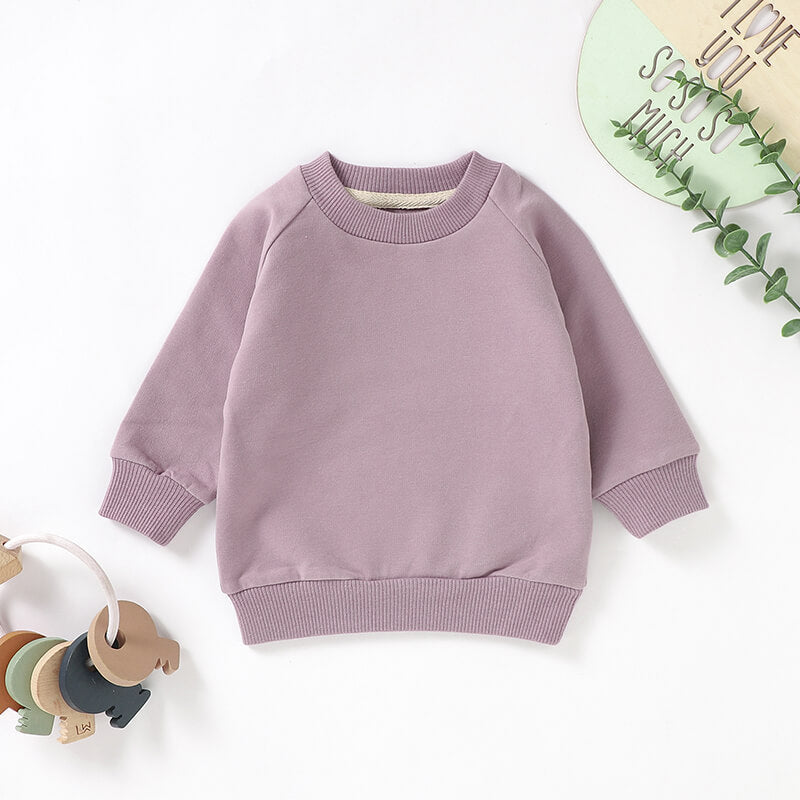 INS Hot Selling Baby Sweatshirt GOTS Certified Long Sleeve Sweatshirt Organic Cotton Children's Sweatshirt Woolen Cloth Children's Sweatshirt