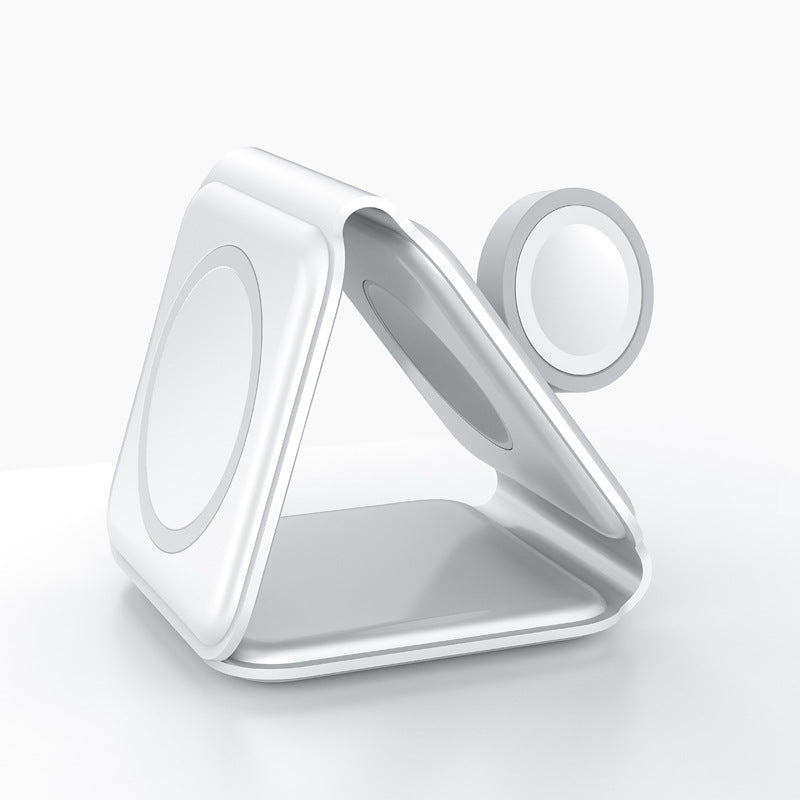 Cross-border Magnetic Wireless Charger Foldable Magsafe Charger Three-in-one Wireless Charging Wholesale
