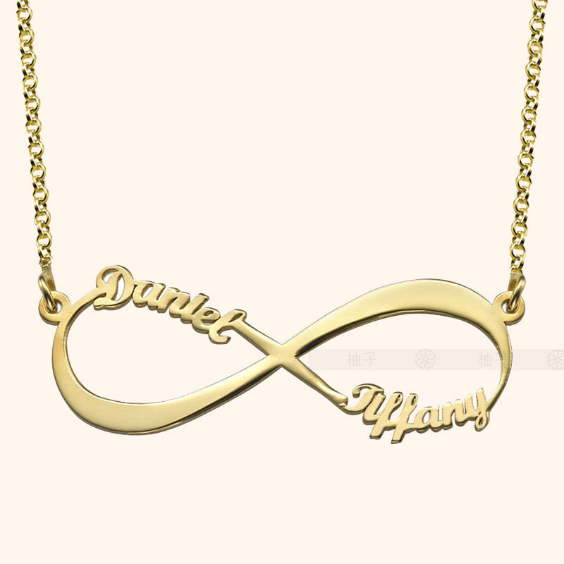 Spot Cross-border Unlimited Large Eight-character Diy Name Necklace Mother's Day Girlfriends Name Necklace Source Manufacturers Wholesale