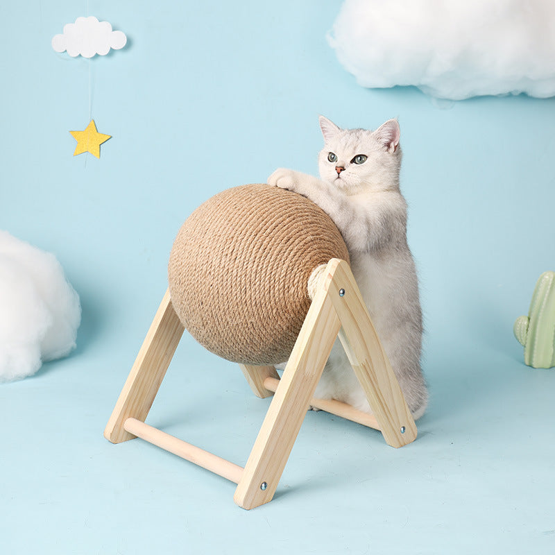 Cat Scratching Board Sisal Ball Cat Toy To Relieve Boredom From Hi Cat Claw Grinder Supplies Do Not Drop Debris Vertical Wear-resistant Cat Scratching Ball