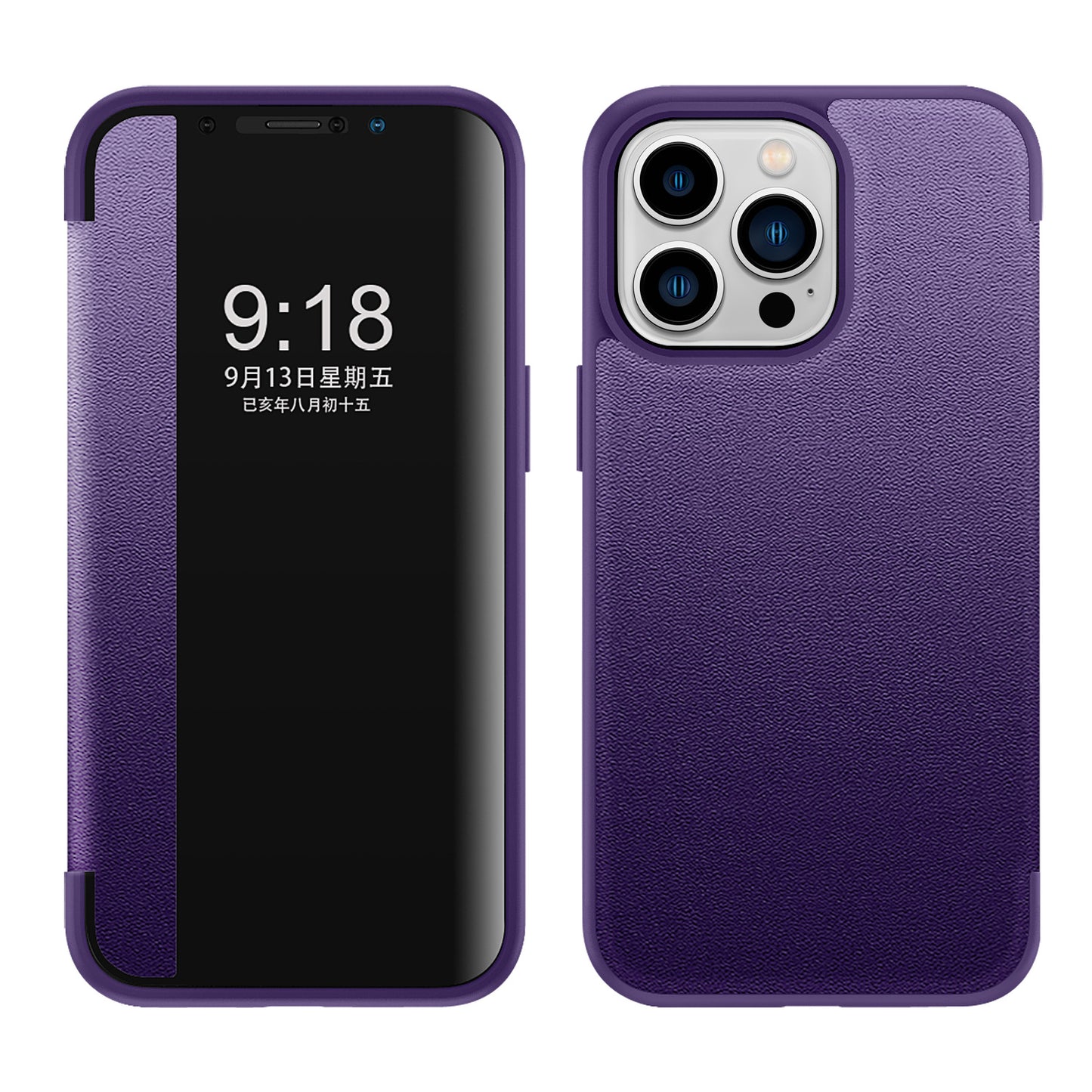 For IPhone16promax Plain Leather Flip Phone Case Apple 15 Protective Leather Case 14 Foreign Trade Wholesale 13