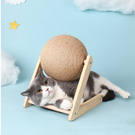 Cat Scratching Board Sisal Ball Cat Toy To Relieve Boredom From Hi Cat Claw Grinder Supplies Do Not Drop Debris Vertical Wear-resistant Cat Scratching Ball