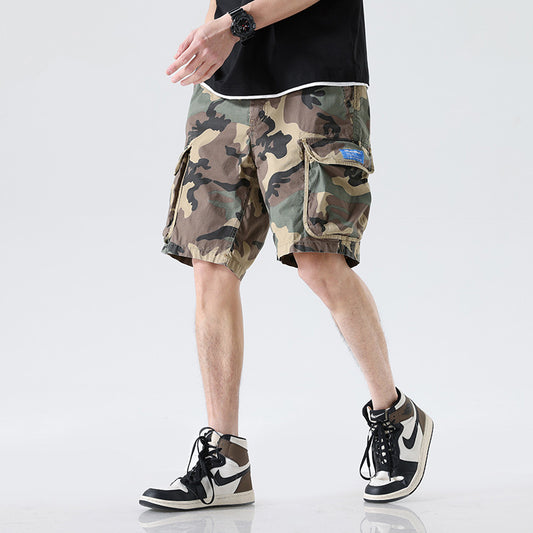 Camouflage Overalls Cropped Pants Casual Pants Simple Fashion All-match Japanese Style Men's Summer New Outerwear