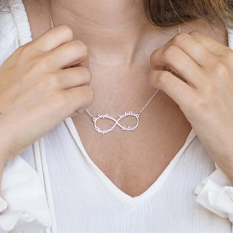 Spot Cross-border Unlimited Large Eight-character Diy Name Necklace Mother's Day Girlfriends Name Necklace Source Manufacturers Wholesale