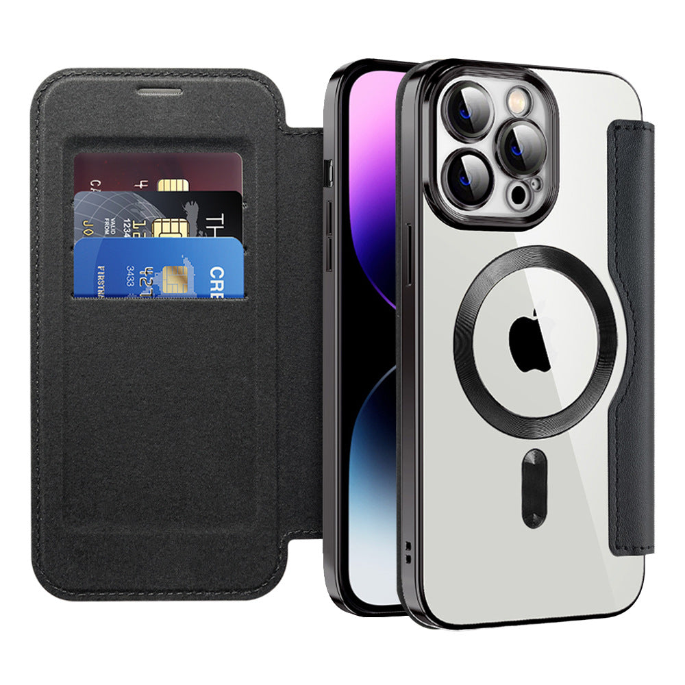 IPhone16 Wireless Phone Charger Case Apple 14 Protective Cover Card 13Pro Ultra-thin Phone Case Transparent