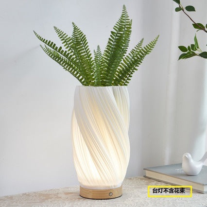 Solid Wood 3D Decorative Table Lamp Creative Ornaments Bedroom Charging Table Lamp Usb Bedside Nightlight Table Lamp