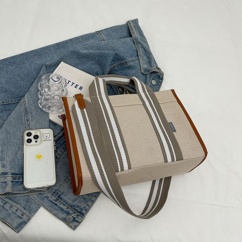 Bag Women's Handbag Contrast Color Crossbody Bag 2024 New Cross-border Fashion Women's Handbag Canvas Bag Women's Fashion