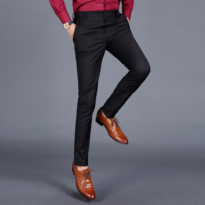 Foreign Trade Four Seasons Regular Men's Business Casual Trousers Men's Slim-fit Small Straight Trousers Work Clothes Professional Pants