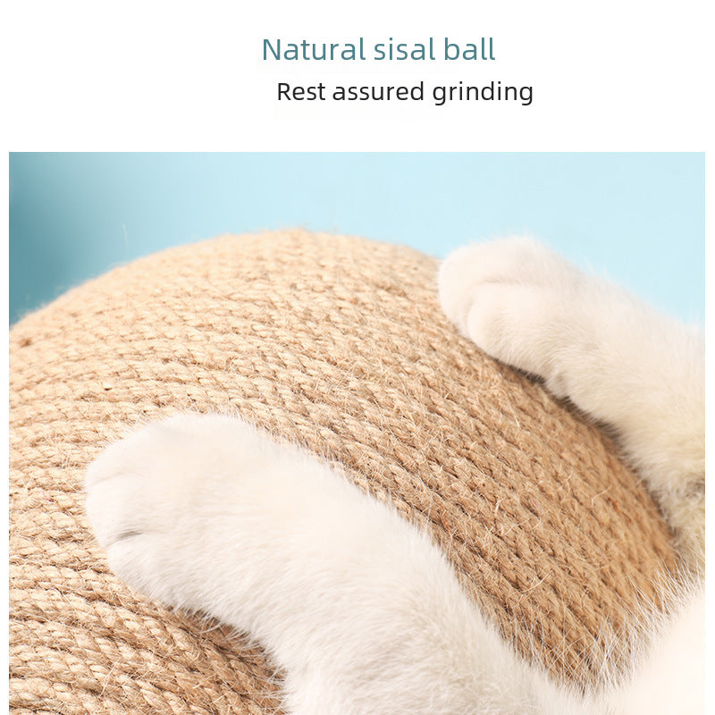 Cat Scratching Board Sisal Ball Cat Toy To Relieve Boredom From Hi Cat Claw Grinder Supplies Do Not Drop Debris Vertical Wear-resistant Cat Scratching Ball