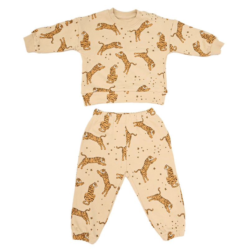 Boys' Sports Suit Children's Spring And Autumn Suit Class A Spring Sportswear Girl's Sweatshirt Pants Two-piece Set
