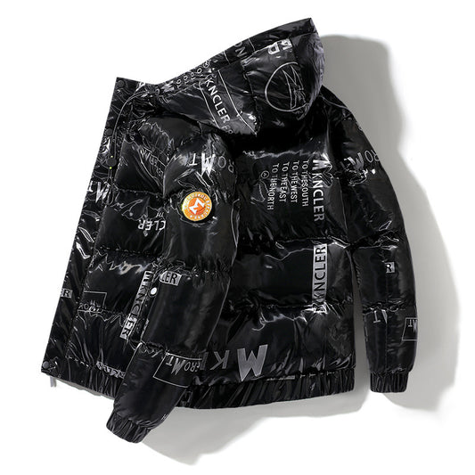 Cotton Men's Trendy 2021 New Thickened Winter Bread Clothing Large Size Shiny Cotton Jacket Coat Cotton Clothing