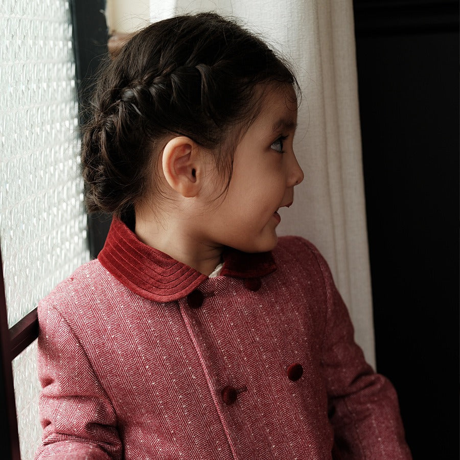 Girls' Coat British Windbreaker High-end Children's Clothing Mid-length Woolen Autumn And Winter New Woolen Children's Thick Wool Coat