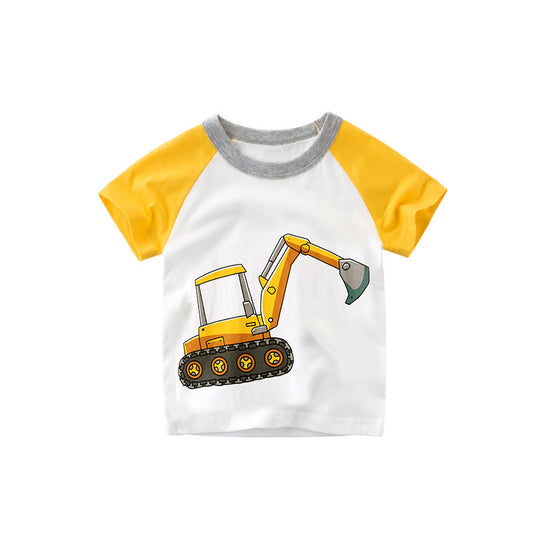 Boys' Short-sleeved T-shirt Summer Clothing Half-sleeved Top Cotton Summer Thin Section