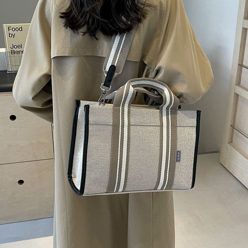 Bag Women's Handbag Contrast Color Crossbody Bag 2024 New Cross-border Fashion Women's Handbag Canvas Bag Women's Fashion