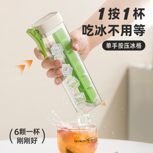 Creative One-handed Press Ice Cream Household 6-grid Small Ice Cream Refrigerator Ice Food-grade Press Ice Cream Storage Box