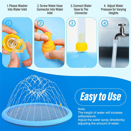 Pvc Dog Water Spray Pad 100 150 170 200cm Thick Water Spray Pad