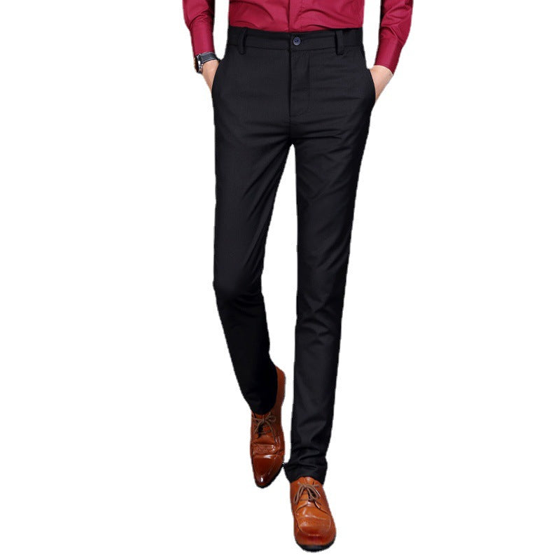 Foreign Trade Four Seasons Regular Men's Business Casual Trousers Men's Slim-fit Small Straight Trousers Work Clothes Professional Pants