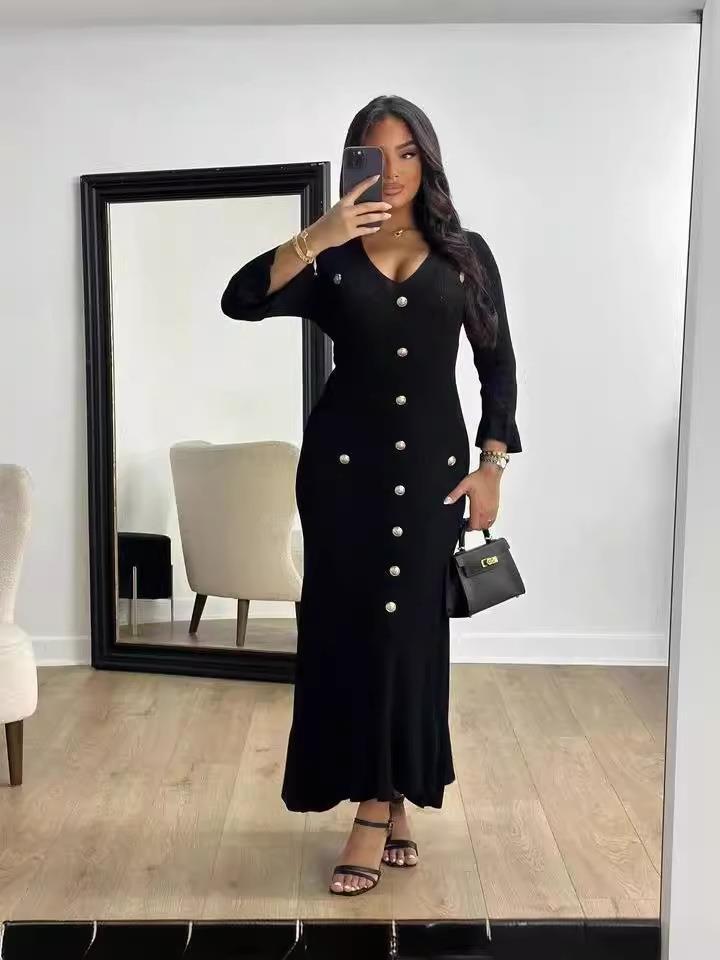 Fallwinter Slim Knitted Long Sleeve Fishtail Dress