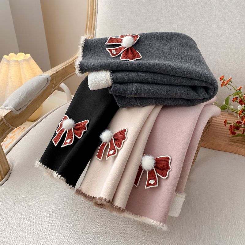 Girls' Velvet Lined Leggings Children's Autumn And Winter Thickened One-piece Velvet Outer Wear Trousers For Baby Girls' Winter Warm Pants
