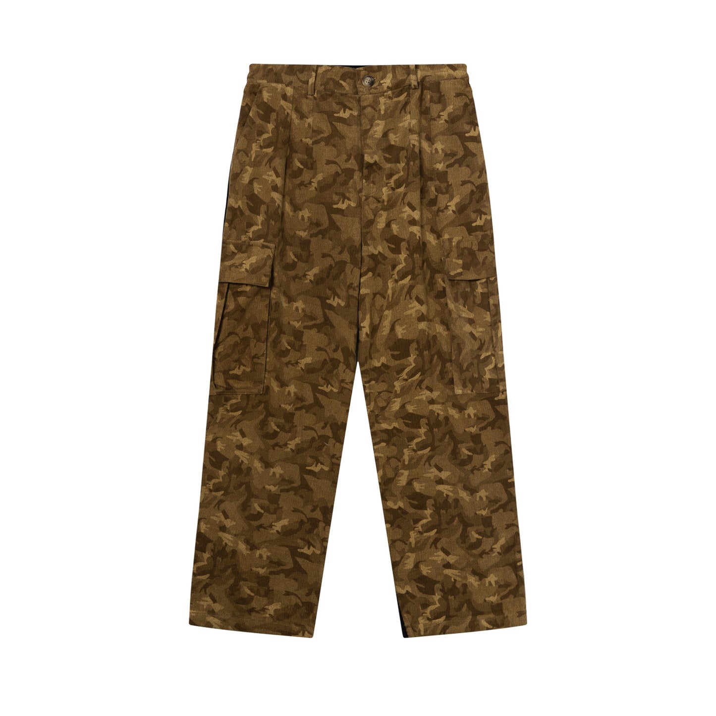 Corduroy Stitching Terry Pants Loose Casual Pants Three-dimensional Pocket Overalls