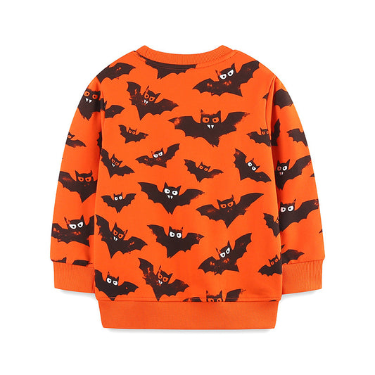 Autumn New Boys' Sweater European And American Style Halloween Children's Sweater Knitted Cotton Crew Neck Long Sleeve Children's Top