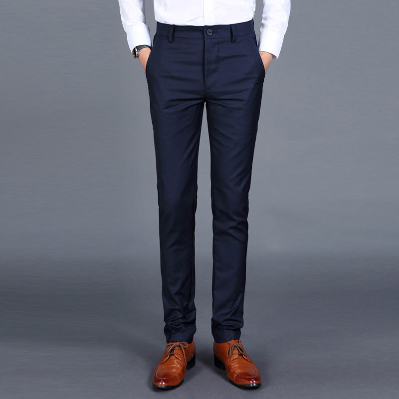 Foreign Trade Four Seasons Regular Men's Business Casual Trousers Men's Slim-fit Small Straight Trousers Work Clothes Professional Pants