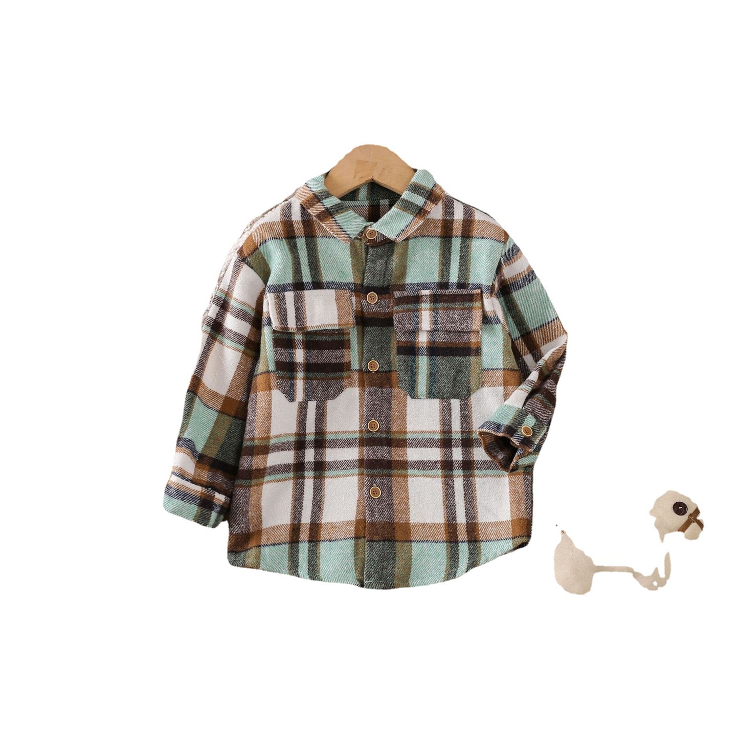 Cross-border Foreign Trade Children's Clothing Shirt Comfortable Cotton Color Large Grid Shirt European And American Casual All-match Small And Medium Children's Clothing Shirt