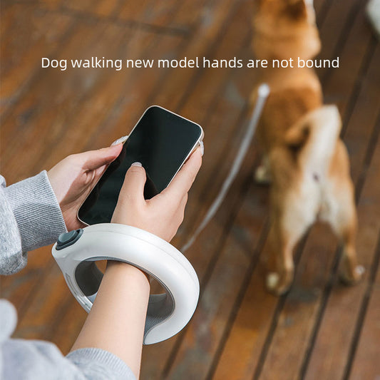 Ring Light Dog Leash Pet Automatic Retractable Tether Glowing Dog Walking Chain Pet Supplies