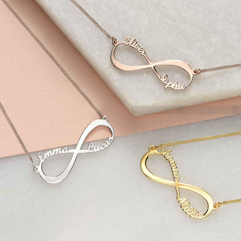 Spot Cross-border Unlimited Large Eight-character Diy Name Necklace Mother's Day Girlfriends Name Necklace Source Manufacturers Wholesale