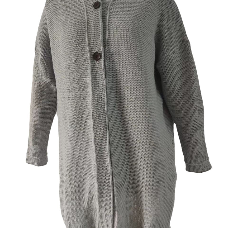 New Hooded Sweater Hat Collar Temperament Commuter Loose Cardigan Women's Sweater Large Size