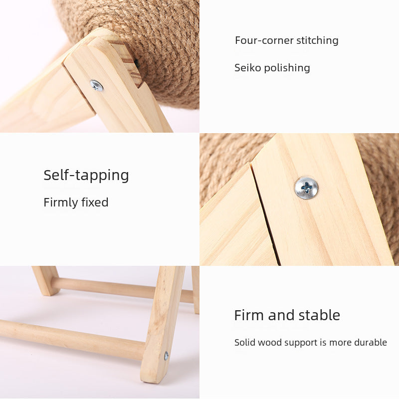 Cat Scratching Board Sisal Ball Cat Toy To Relieve Boredom From Hi Cat Claw Grinder Supplies Do Not Drop Debris Vertical Wear-resistant Cat Scratching Ball