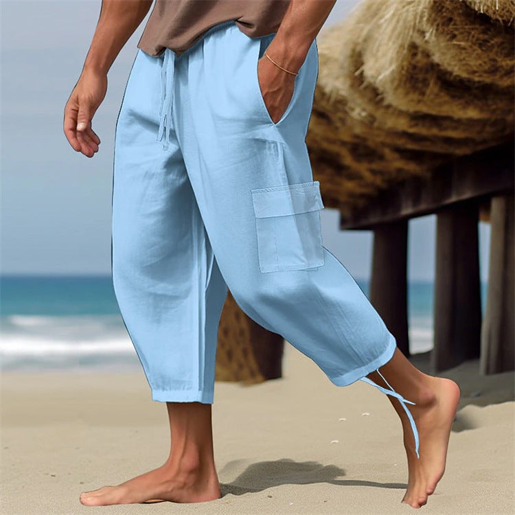 Men's Linen Multi-pocket Loose Casual Working Pants
