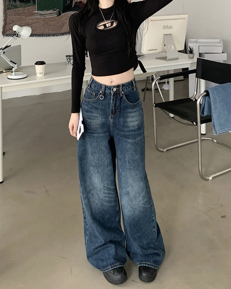 Washed All-match Loose Wide Leg Mop