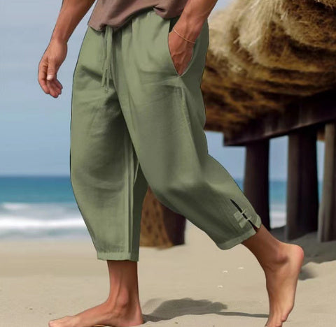 Men's Linen Multi-pocket Loose Casual Working Pants