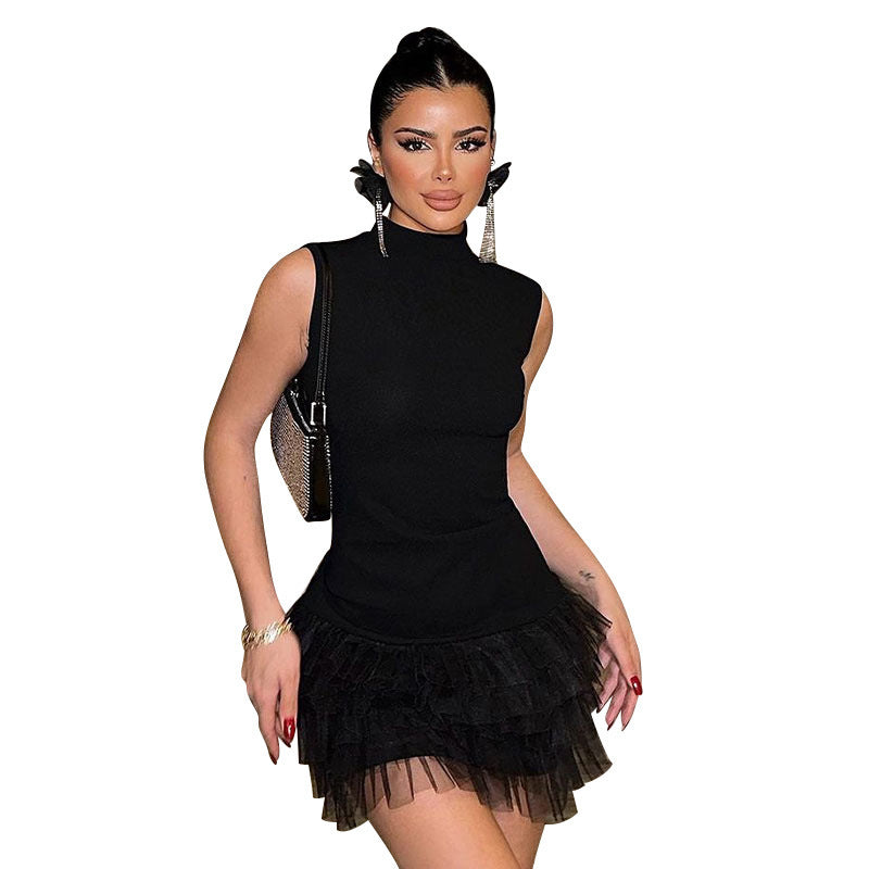 Women's Fashion Solid Color Stitching Dress