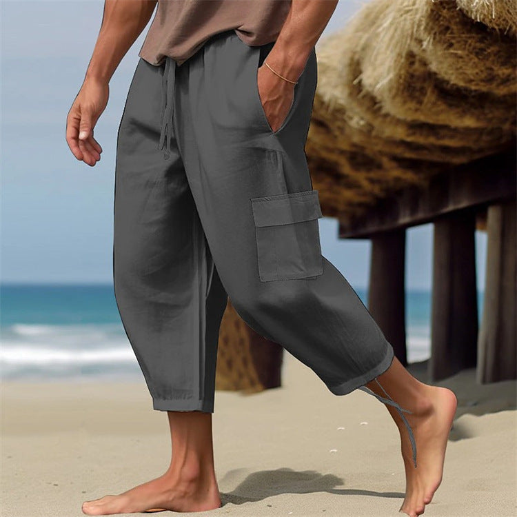 Men's Linen Multi-pocket Loose Casual Working Pants
