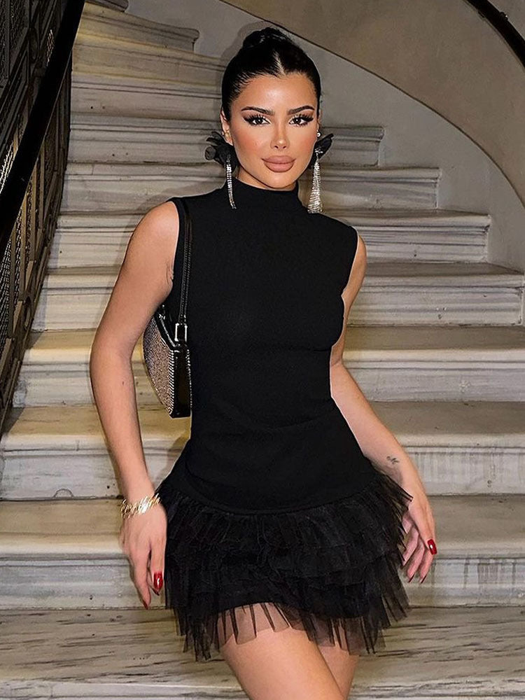 Women's Fashion Solid Color Stitching Dress