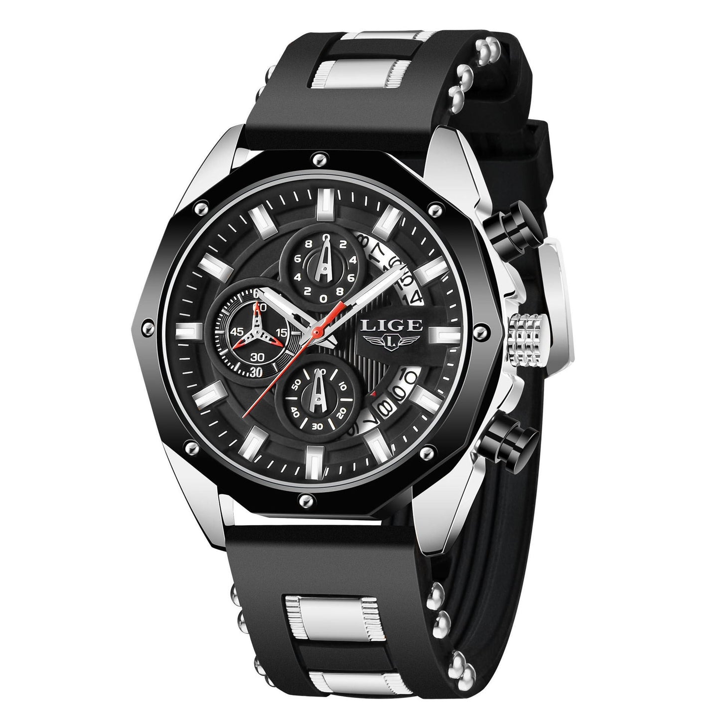 Fashion Men's Watches Top Brand Luxury Silicone Sport Watch Men Quartz Date Clock Waterproof Wristwatch Chronograph. Was £50 Now £34.99 ONLY.