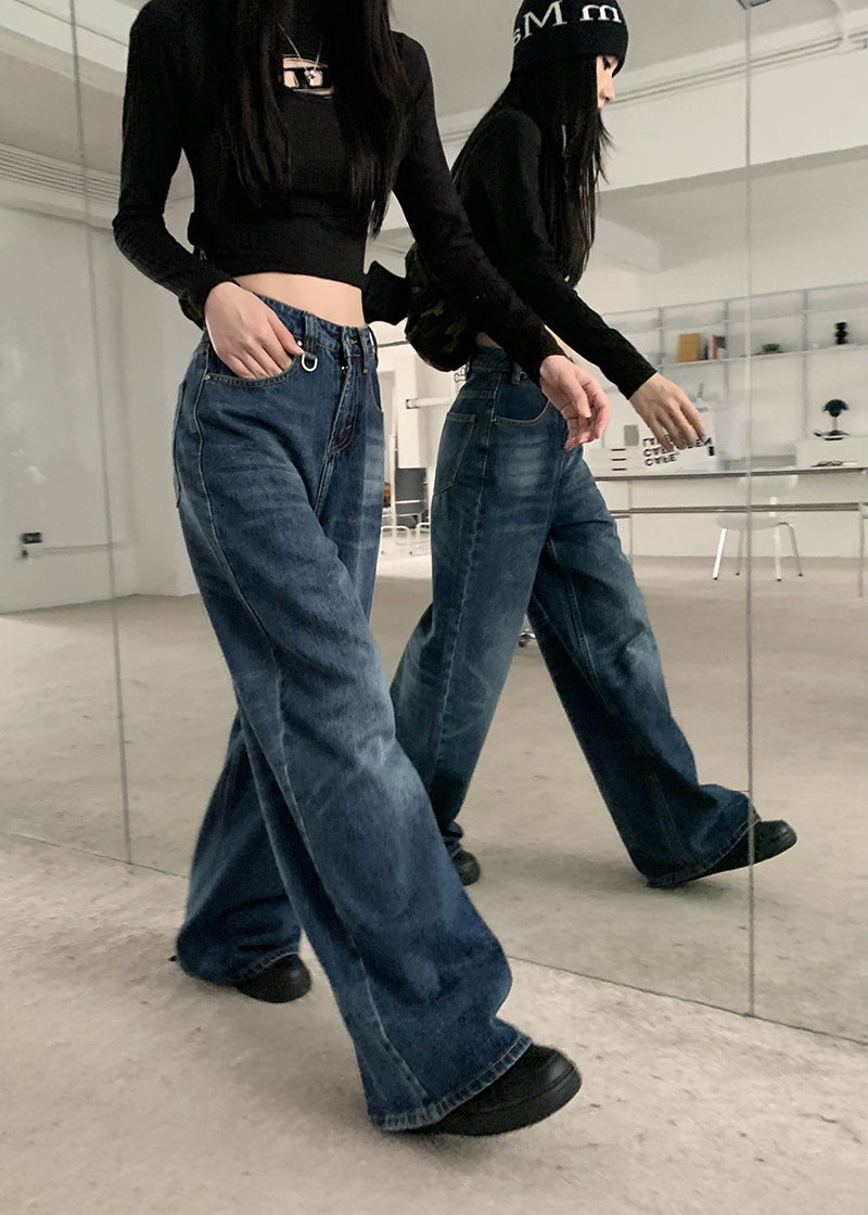 Washed All-match Loose Wide Leg Mop