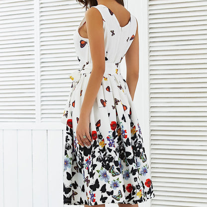 Sleeveless printed dress
