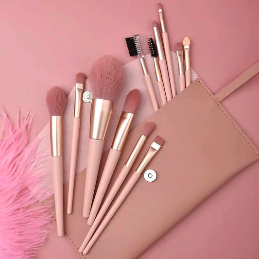 Girly Heart Nude Pink 7pcs 12pcs Makeup Brush Set
