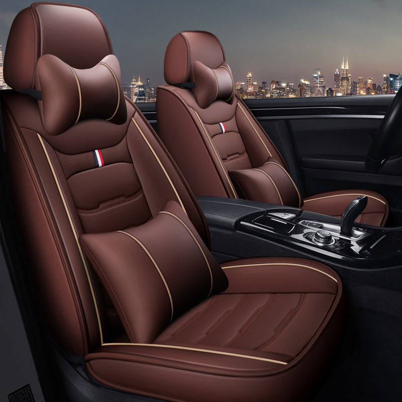 Foreign Trade Wholesale Car Seat Cushion Leather Seat Cushion Full Set Of Four Seasons Universal New Seat Cover Fully Enclosed Seat Cover