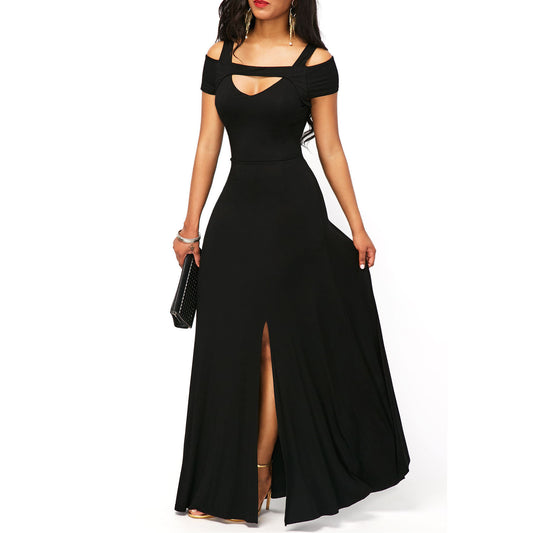 V-Neck Sexy Off-The-Shoulder Split Party Dress. WAS £30 NOW £18.99.