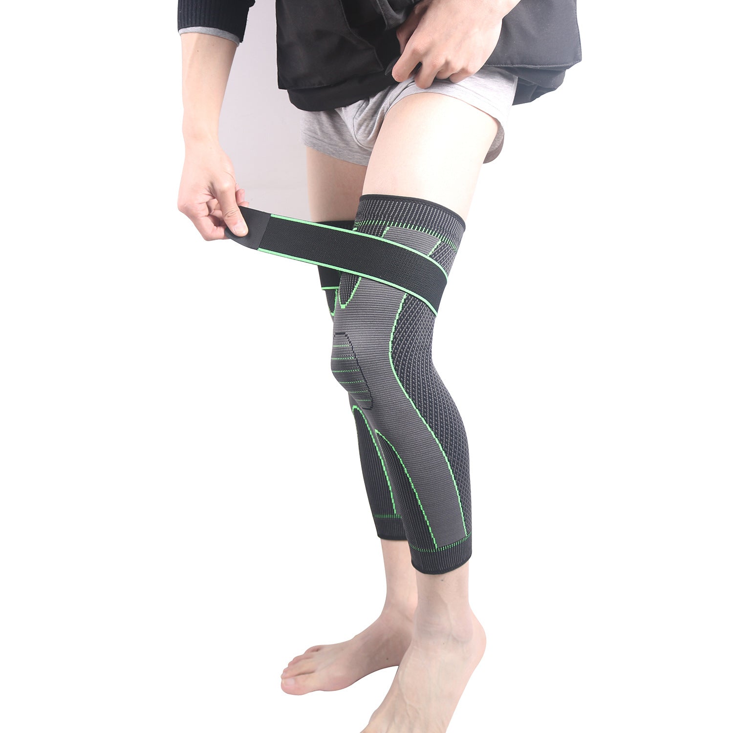Knitted Straps, Pressurized Sports, Extended Knee Pads, Men&#039;s And Women&#039;s Autumn And Winter Protection, Calf Basketball Football Warm Knee Pads
