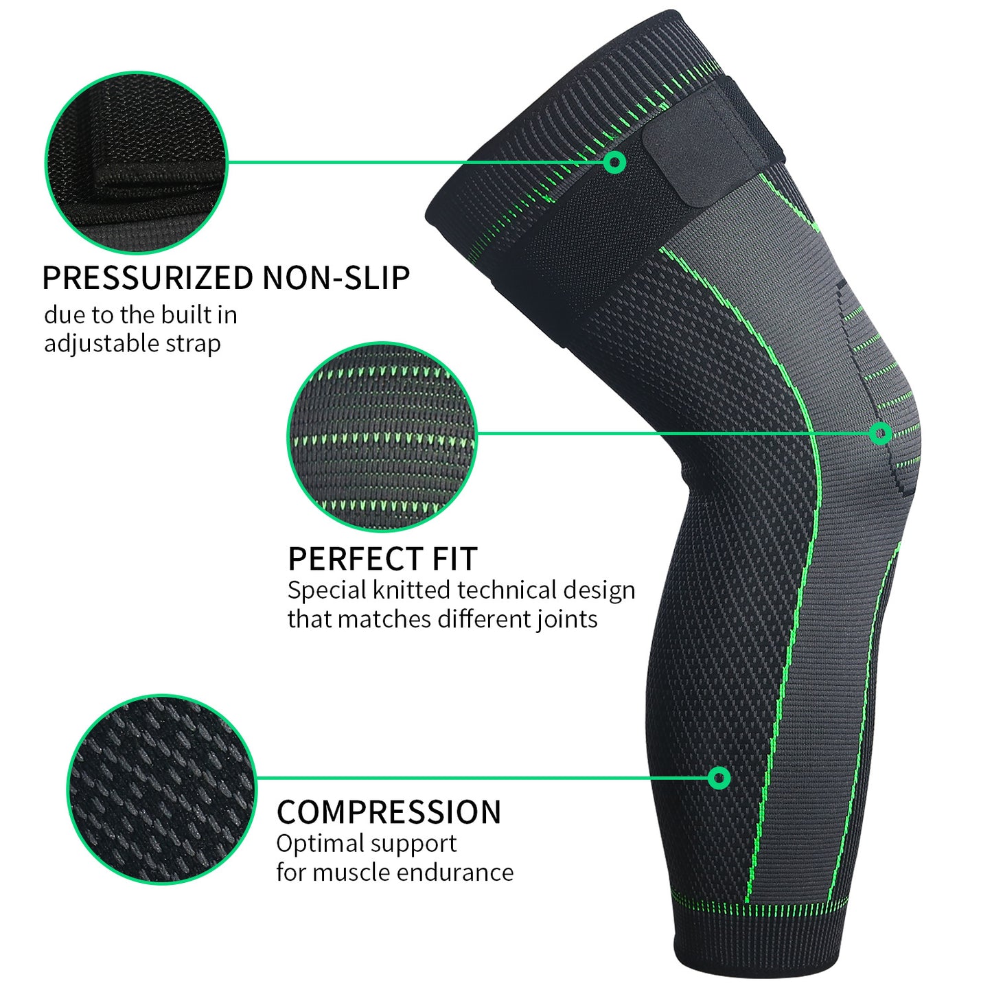 Knitted Straps, Pressurized Sports, Extended Knee Pads, Men&#039;s And Women&#039;s Autumn And Winter Protection, Calf Basketball Football Warm Knee Pads