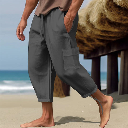 Men's Linen Multi-pocket Loose Casual Working Pants
